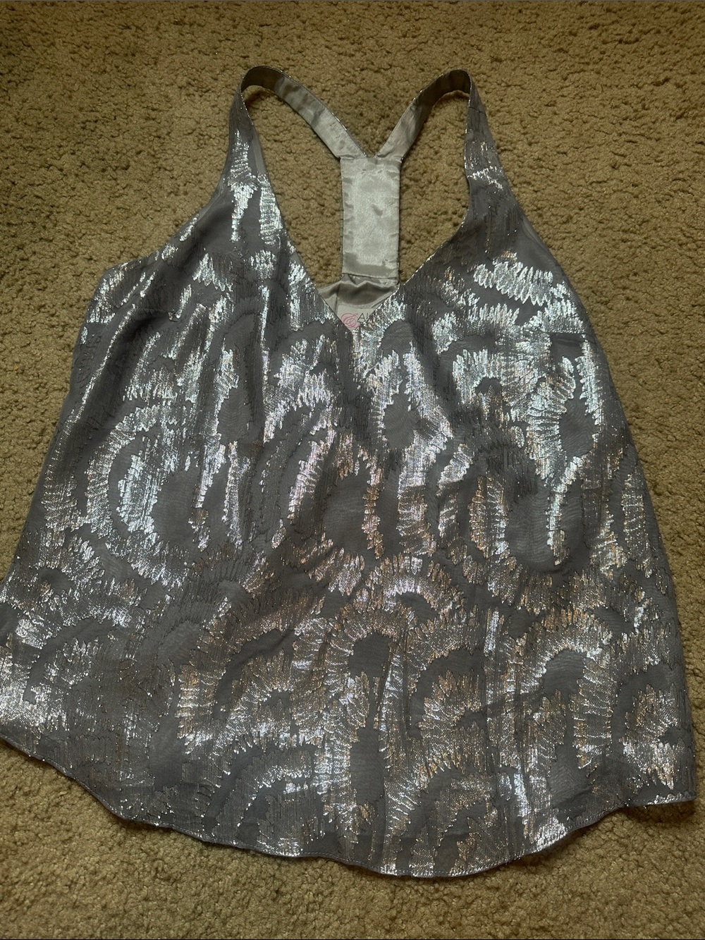 Alice & Trixie Silver Sequin Racerback Camisole